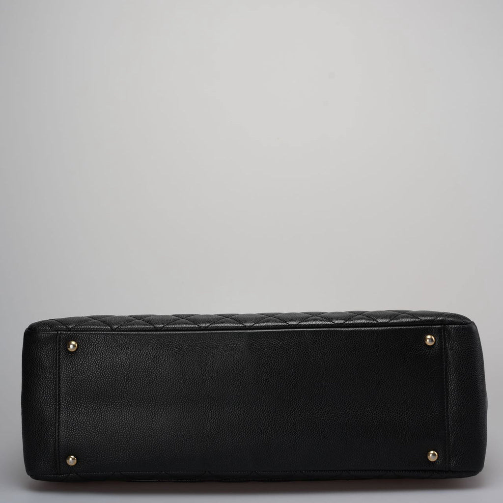 Chanel Large Grand Shopping Tote black GST Bag in Caviar Leather with Gold Hardware