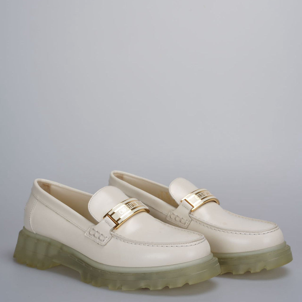 Christian Dior White Loafers 36.5