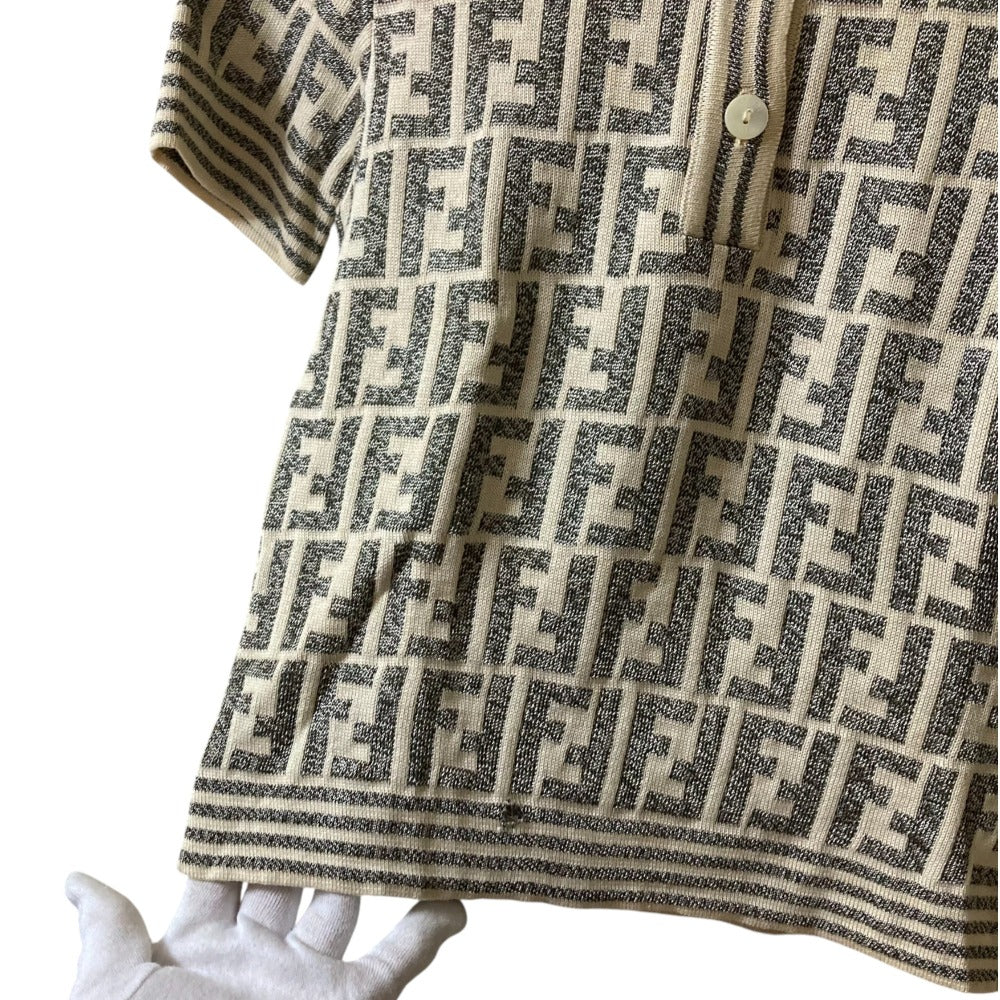 Fendi Zucca Knit Polo Shirt