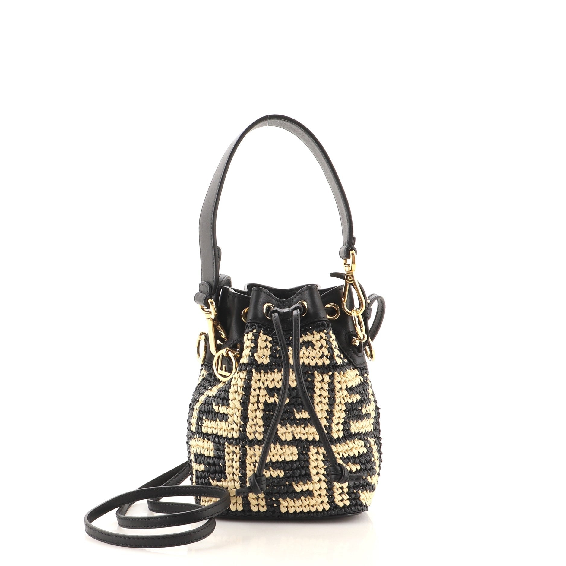 Mon Tresor Bucket Bag Zucca Raffia Mini