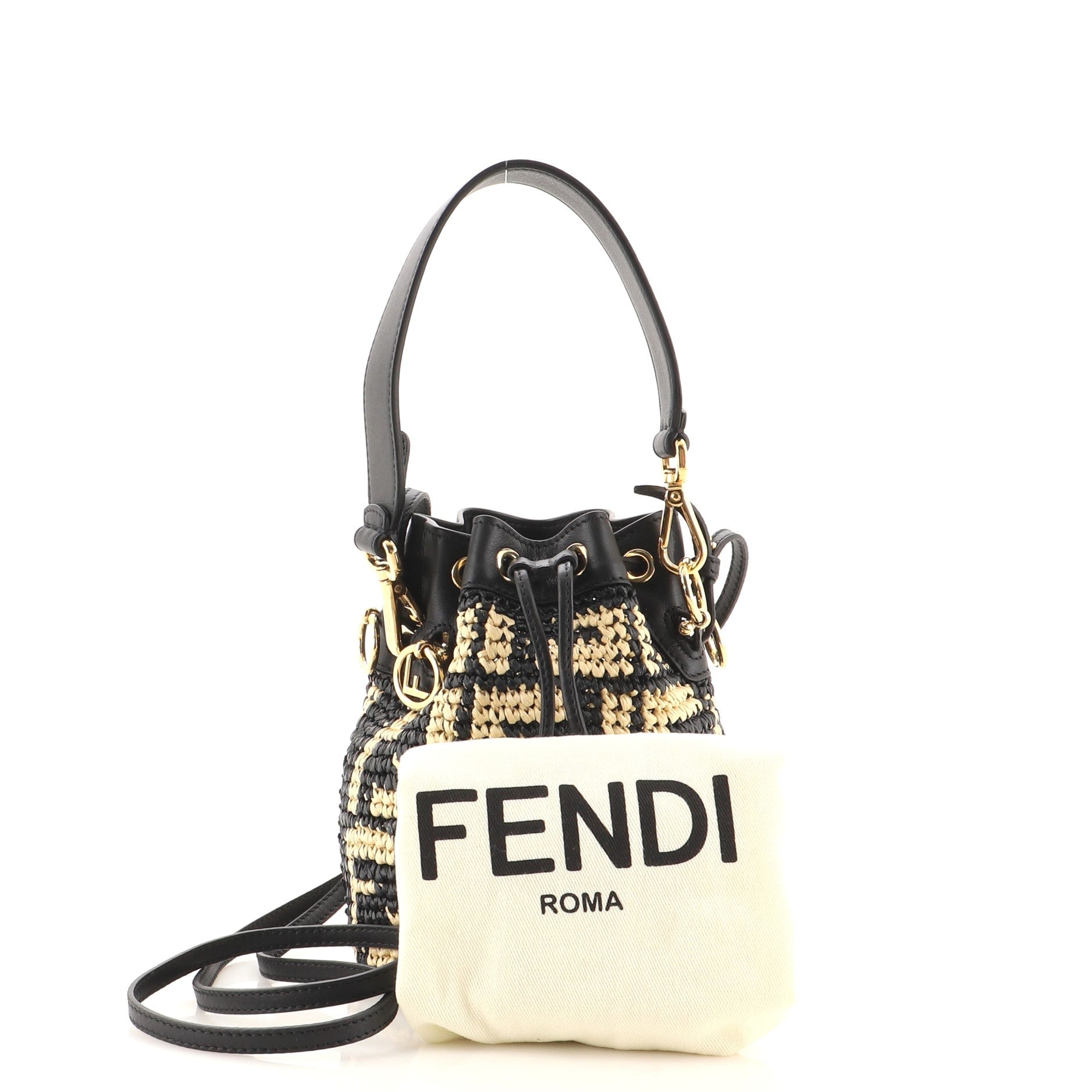Mon Tresor Bucket Bag Zucca Raffia Mini