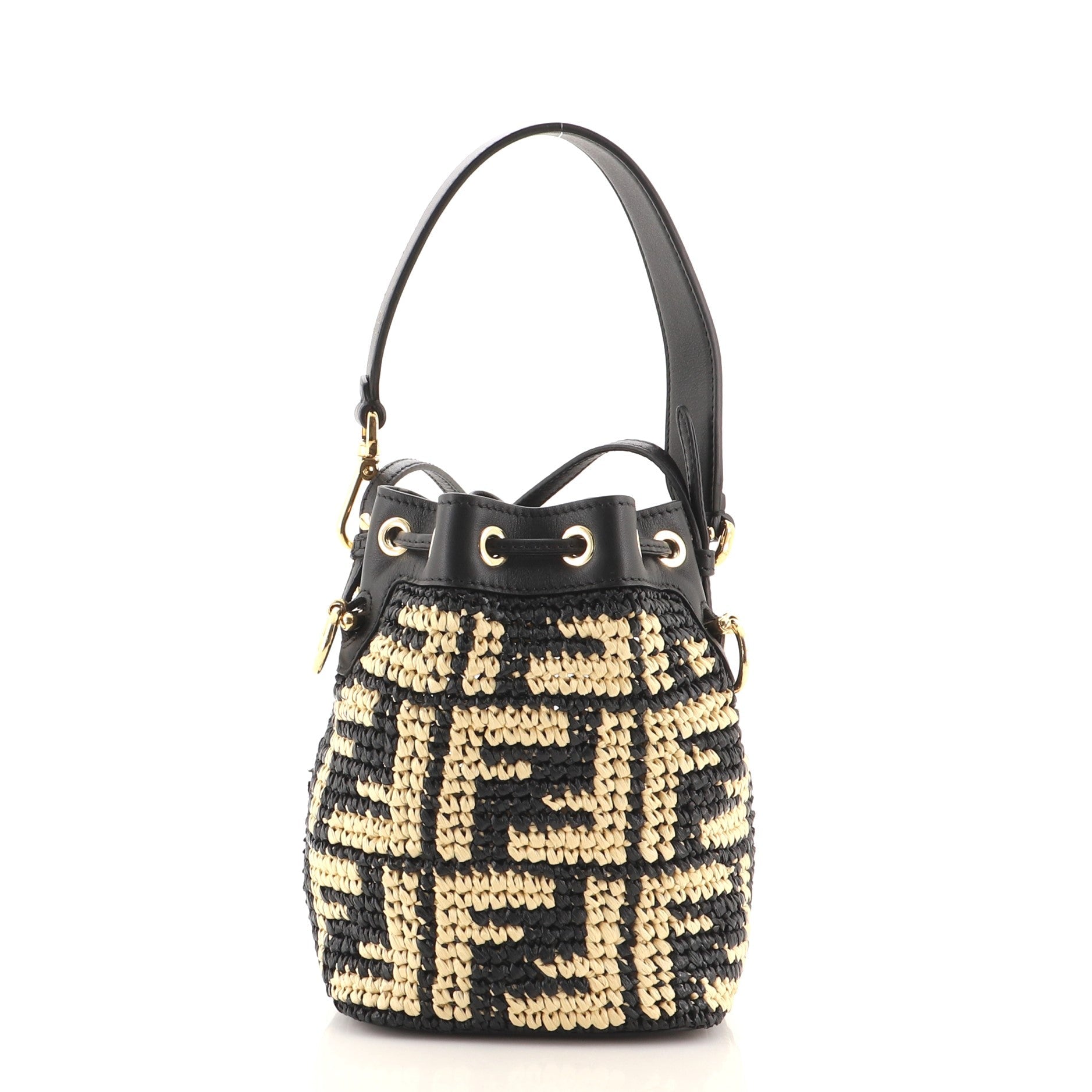 Mon Tresor Bucket Bag Zucca Raffia Mini