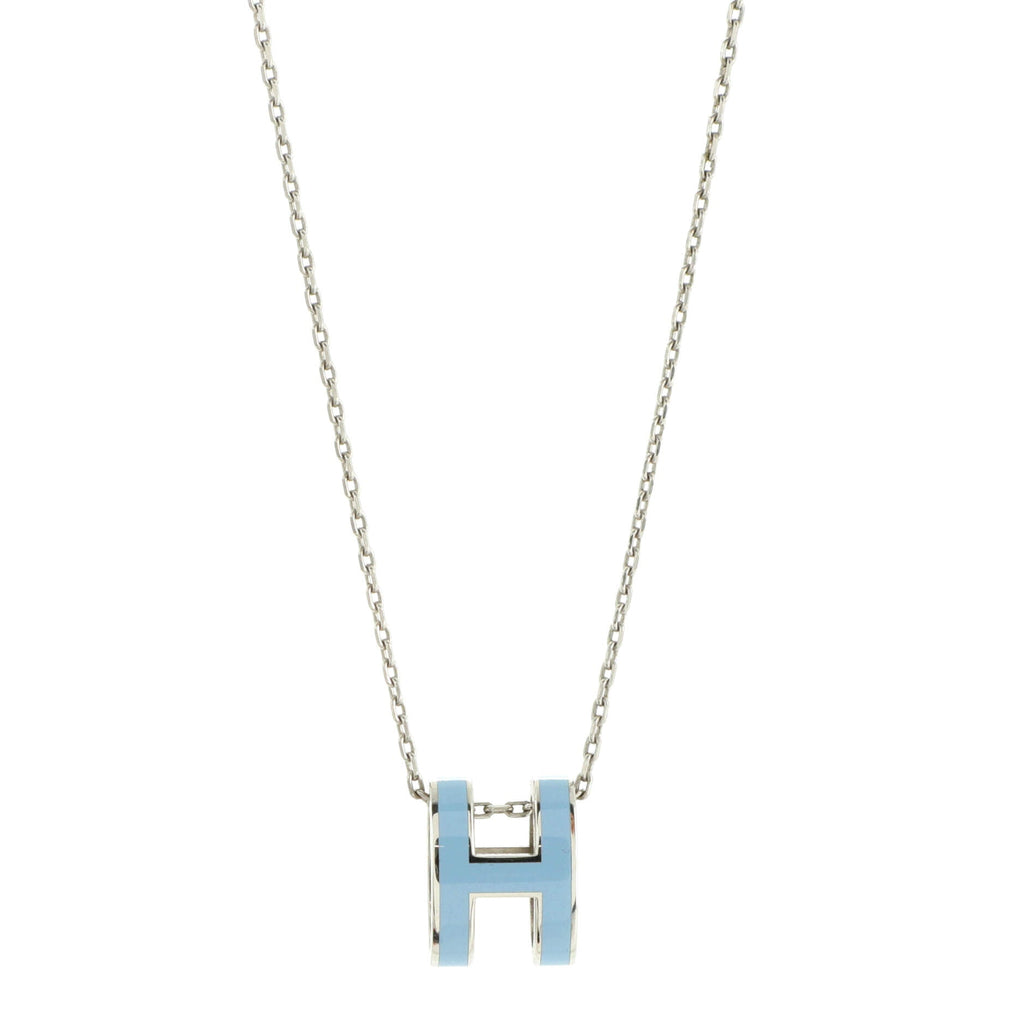 Pop H Pendant Chain Necklace Metal and Enamel
