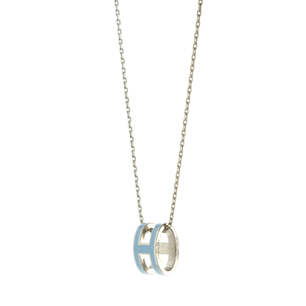 Pop H Pendant Chain Necklace Metal and Enamel