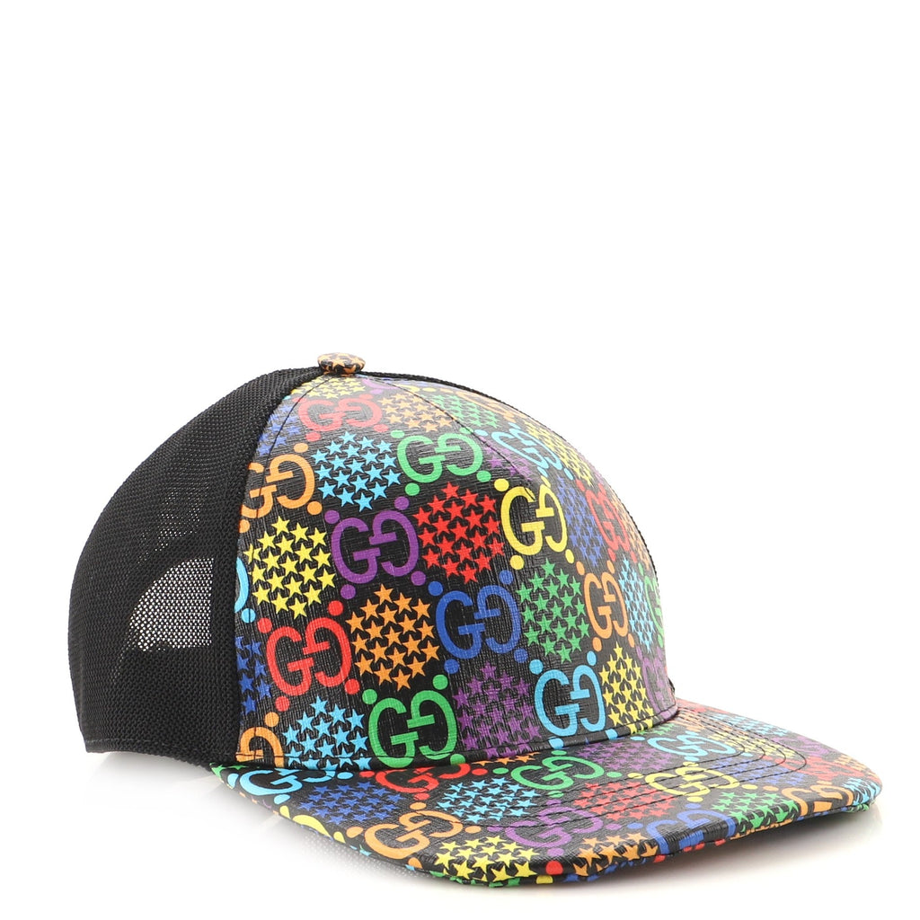 Baseball Cap Psychedelic Print GG Coated Canvas XXL