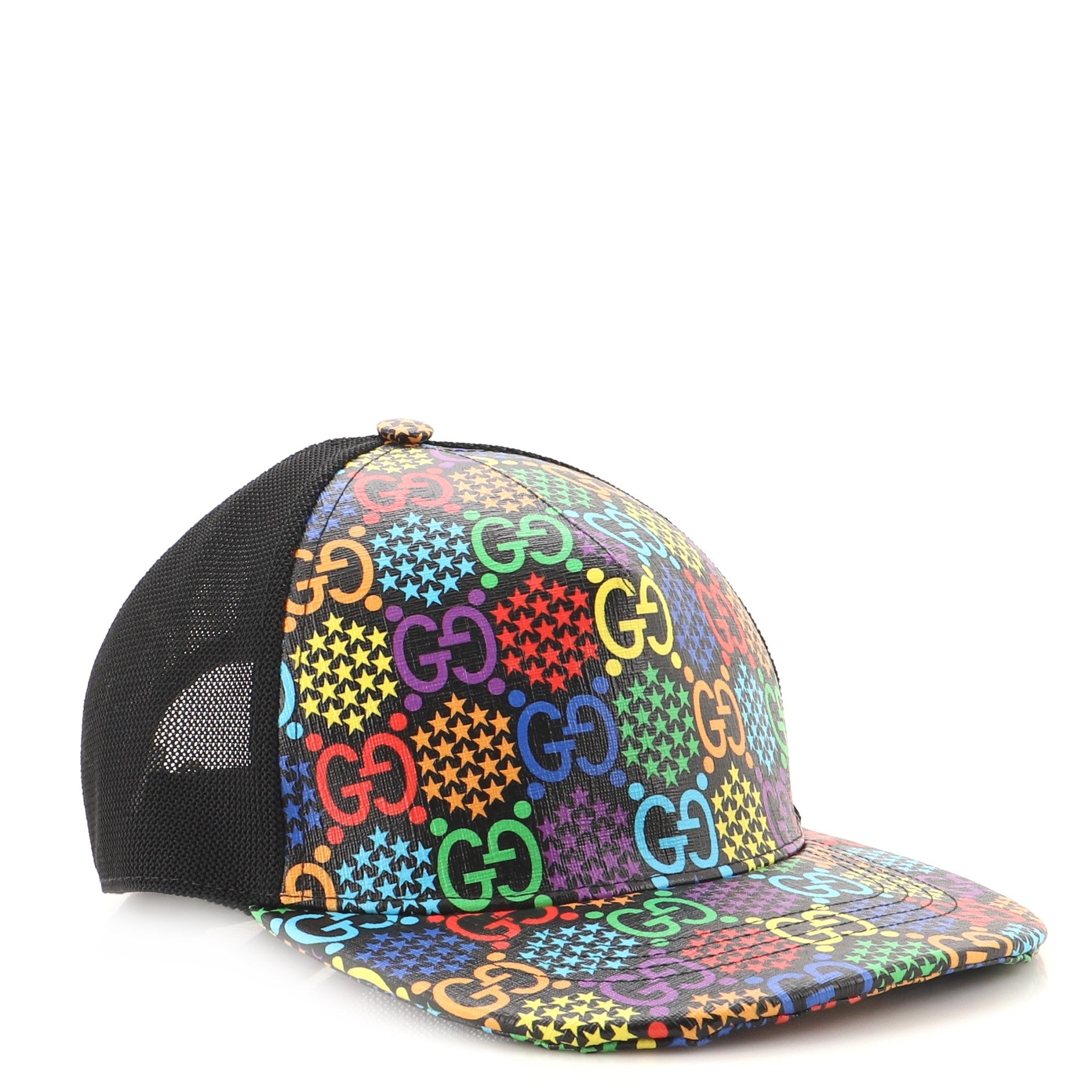 Baseball Cap Psychedelic Print GG Coated Canvas XXL