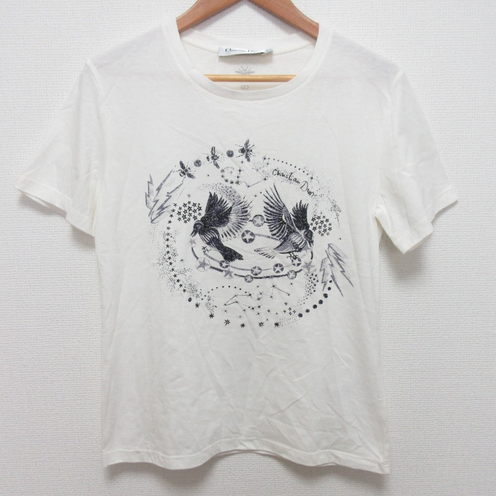 Christian Dior Logo Bird Print Cotton T-shirt