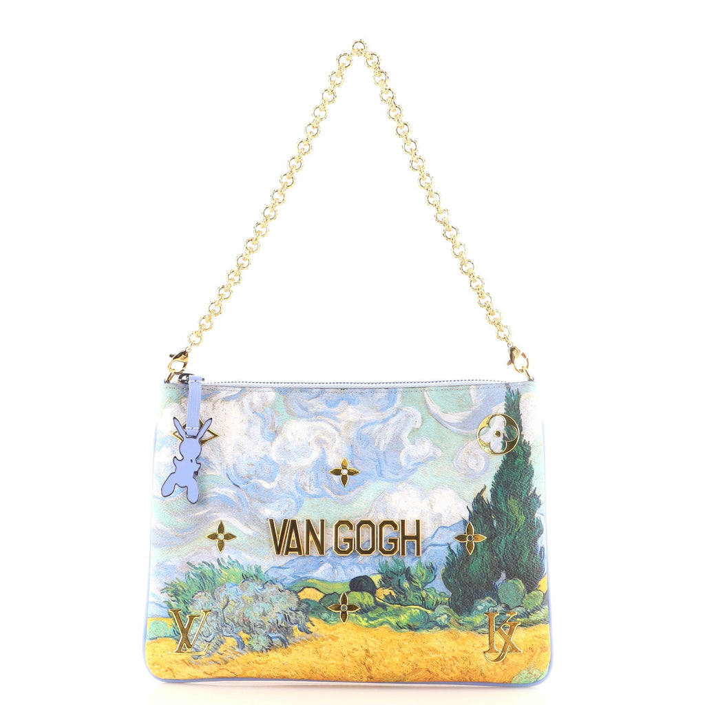 Pochette Clutch Limited Edition Jeff Koons Van Gogh Print Canvas