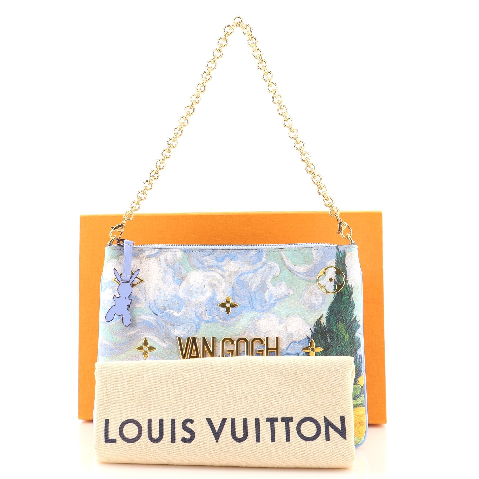 Pochette Clutch Limited Edition Jeff Koons Van Gogh Print Canvas