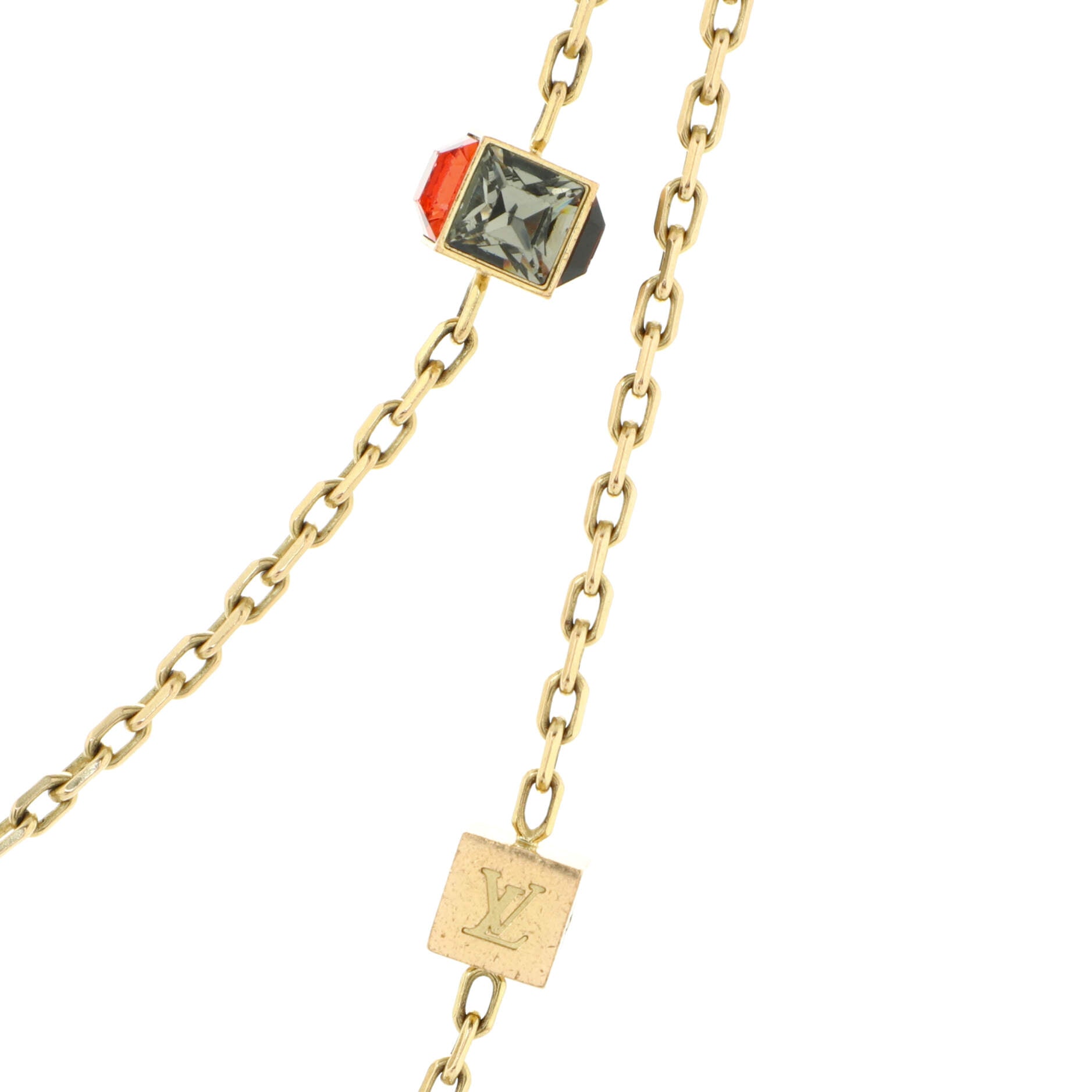 Gamble Long Necklace Metal and Crystals