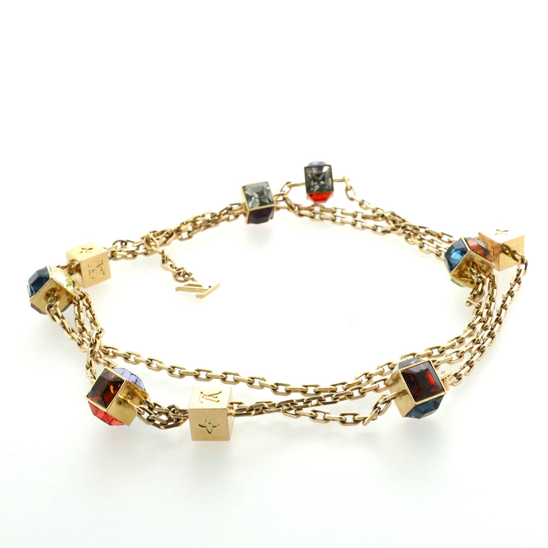 Gamble Long Necklace Metal and Crystals