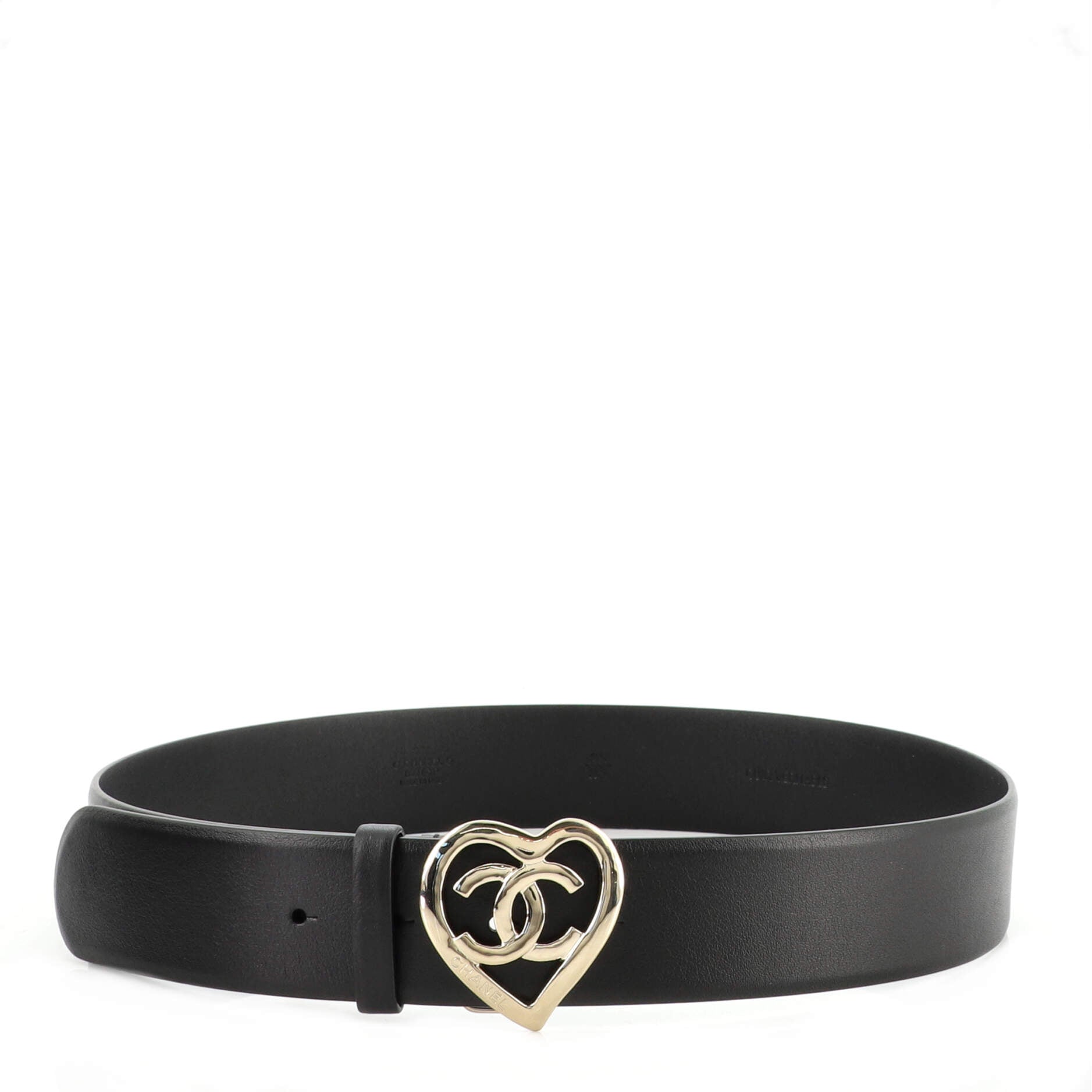 Coco In Love Heart Buckle Belt Leather Wide 85