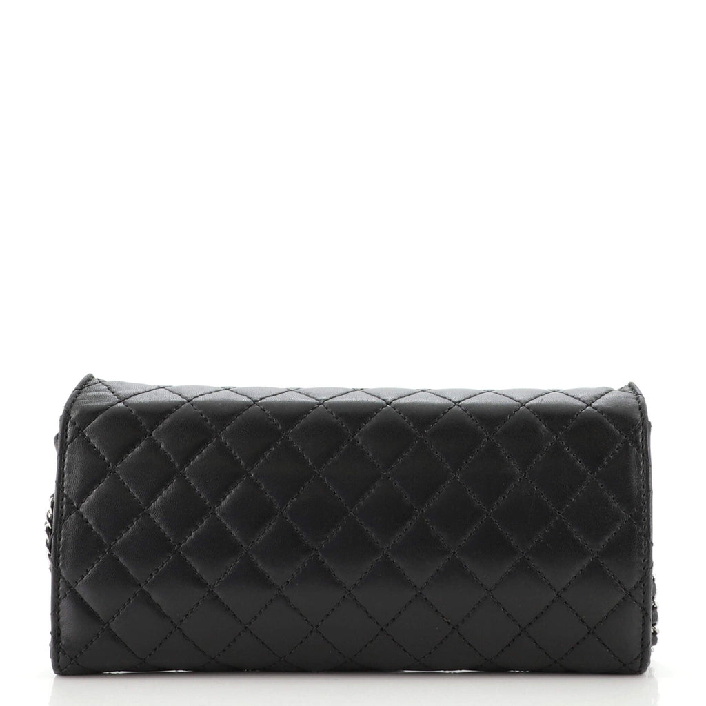 Wallet On Chain Clutch Quilted Lambskin East West