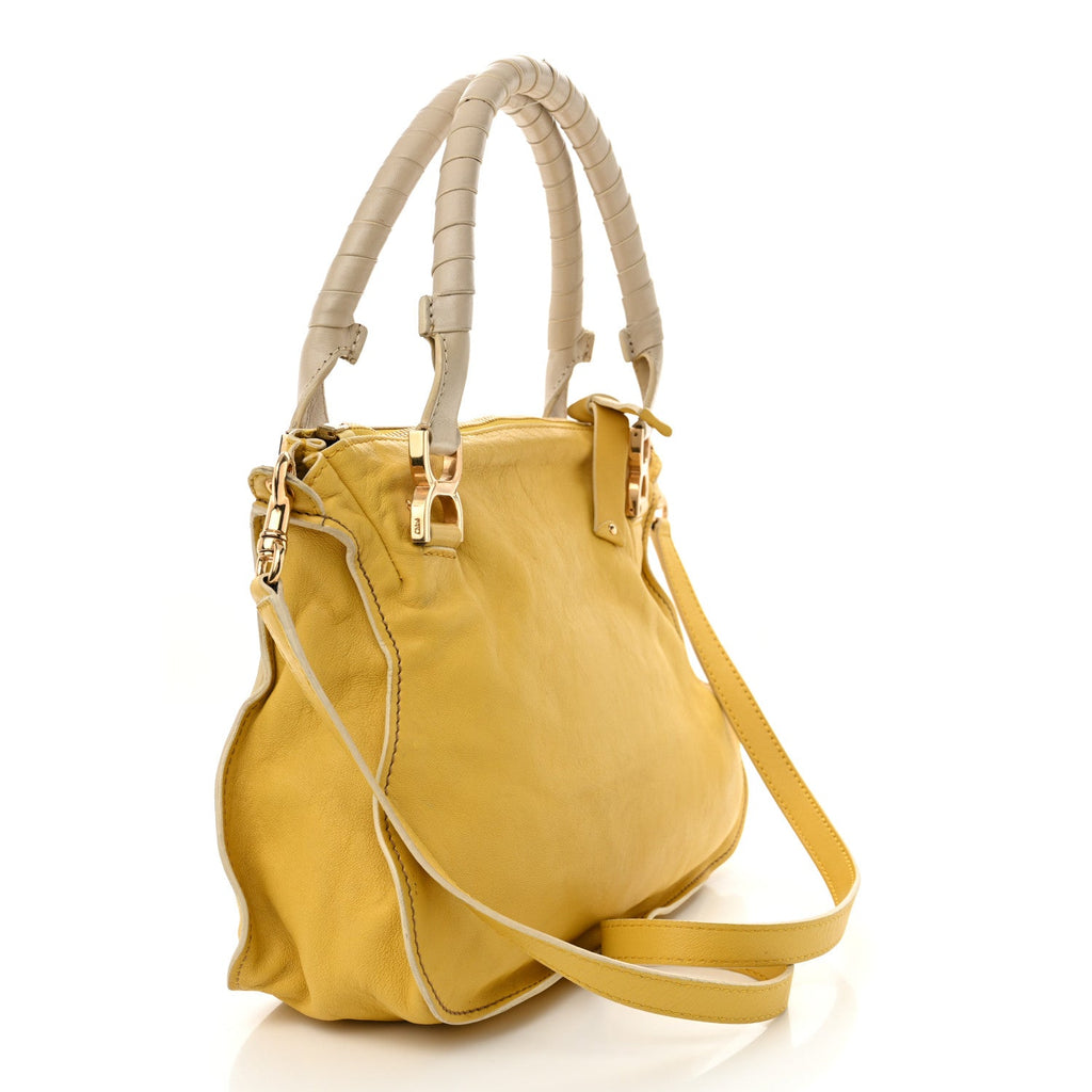 Calfskin Medium Marcie Lock Satchel Mimosa