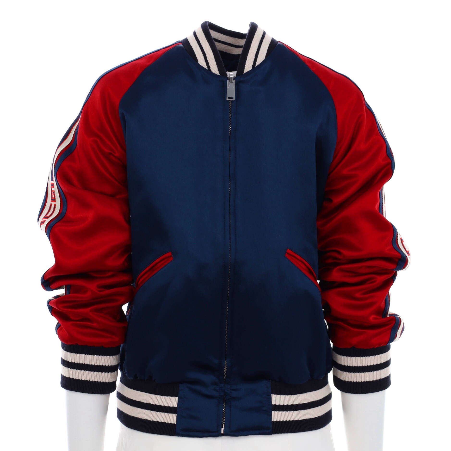 Men's Reversible Bomber Jacket Quilted Acetate with Polyamide and Cotton Detail