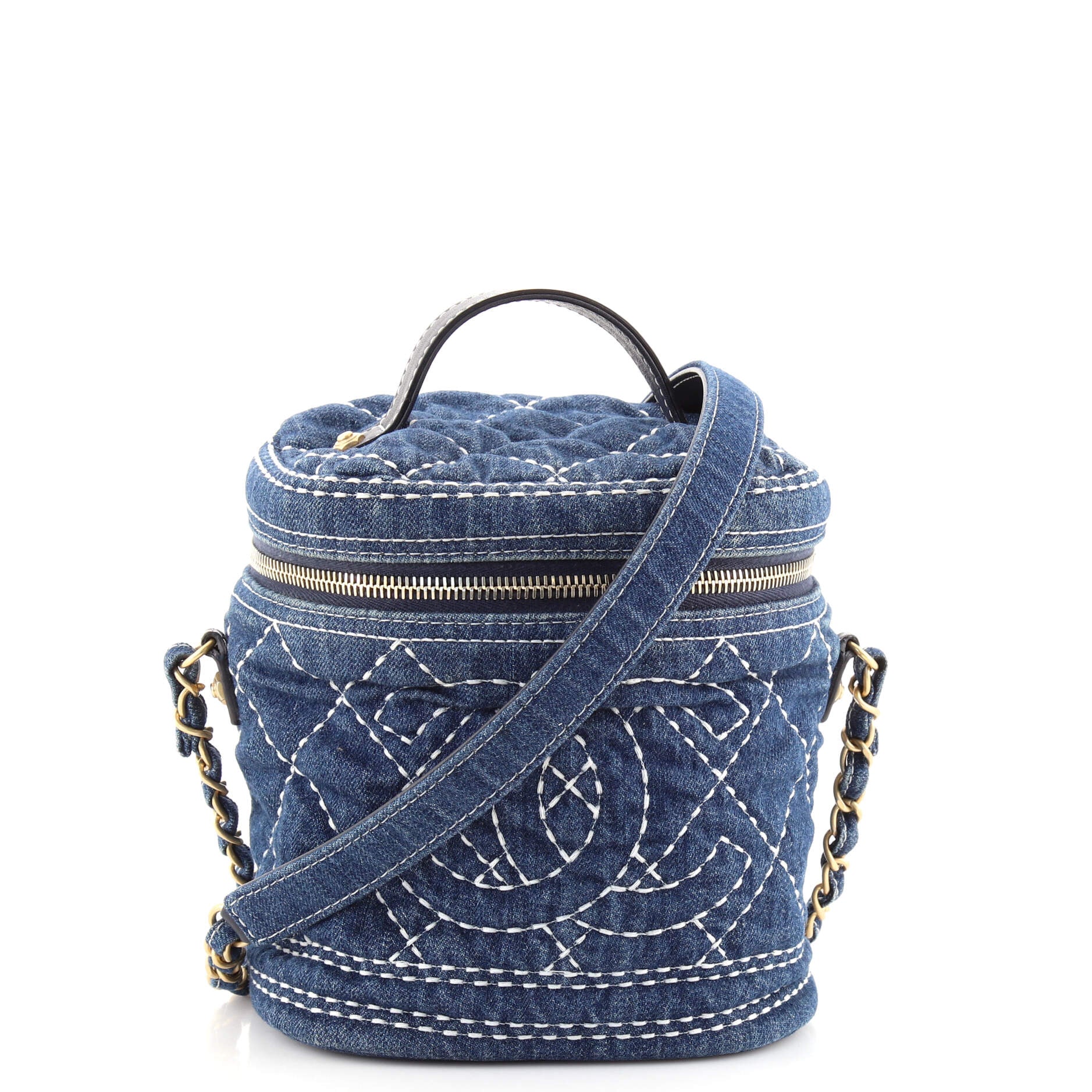 Vanity Case Quilted Denim