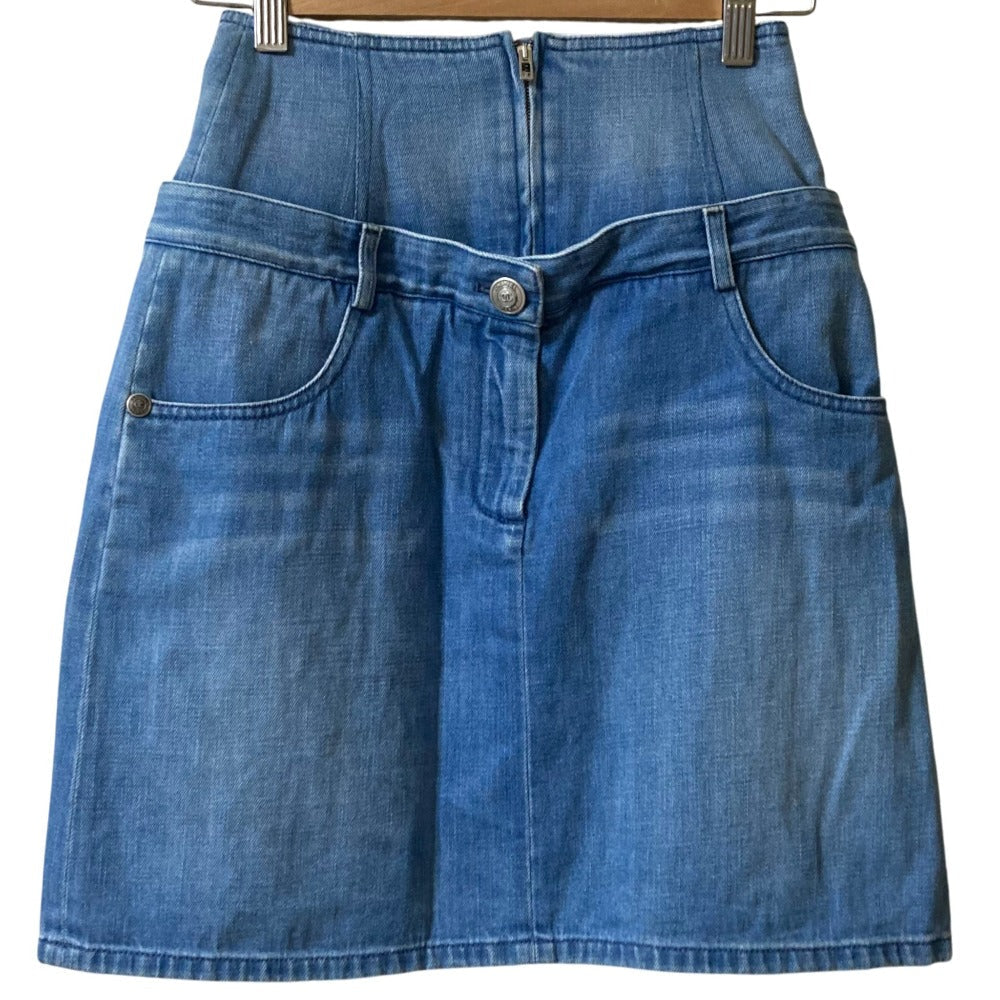 Chanel Coco Mark Panel Denim Skirt