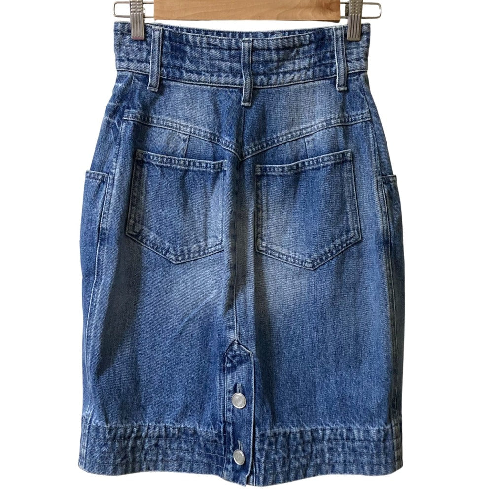 Chanel Coco Mark Button Denim Skirt