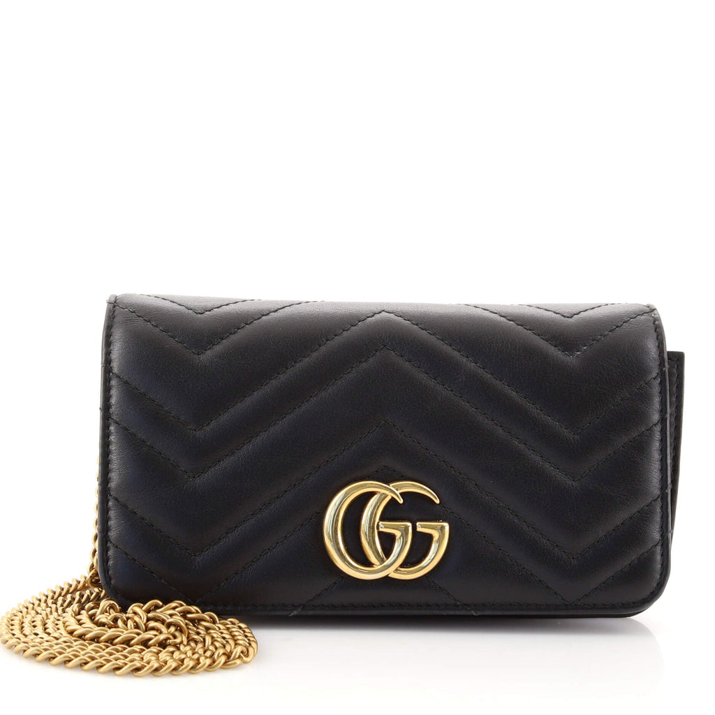 GG Marmont Chain Flap Bag Matelasse Leather Mini