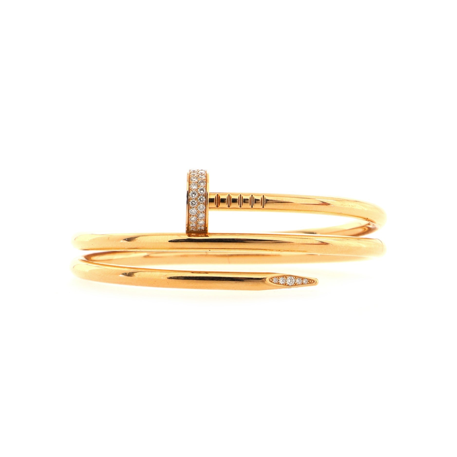 Juste un Clou Double Wrap Bracelet 18K Rose Gold with Diamonds