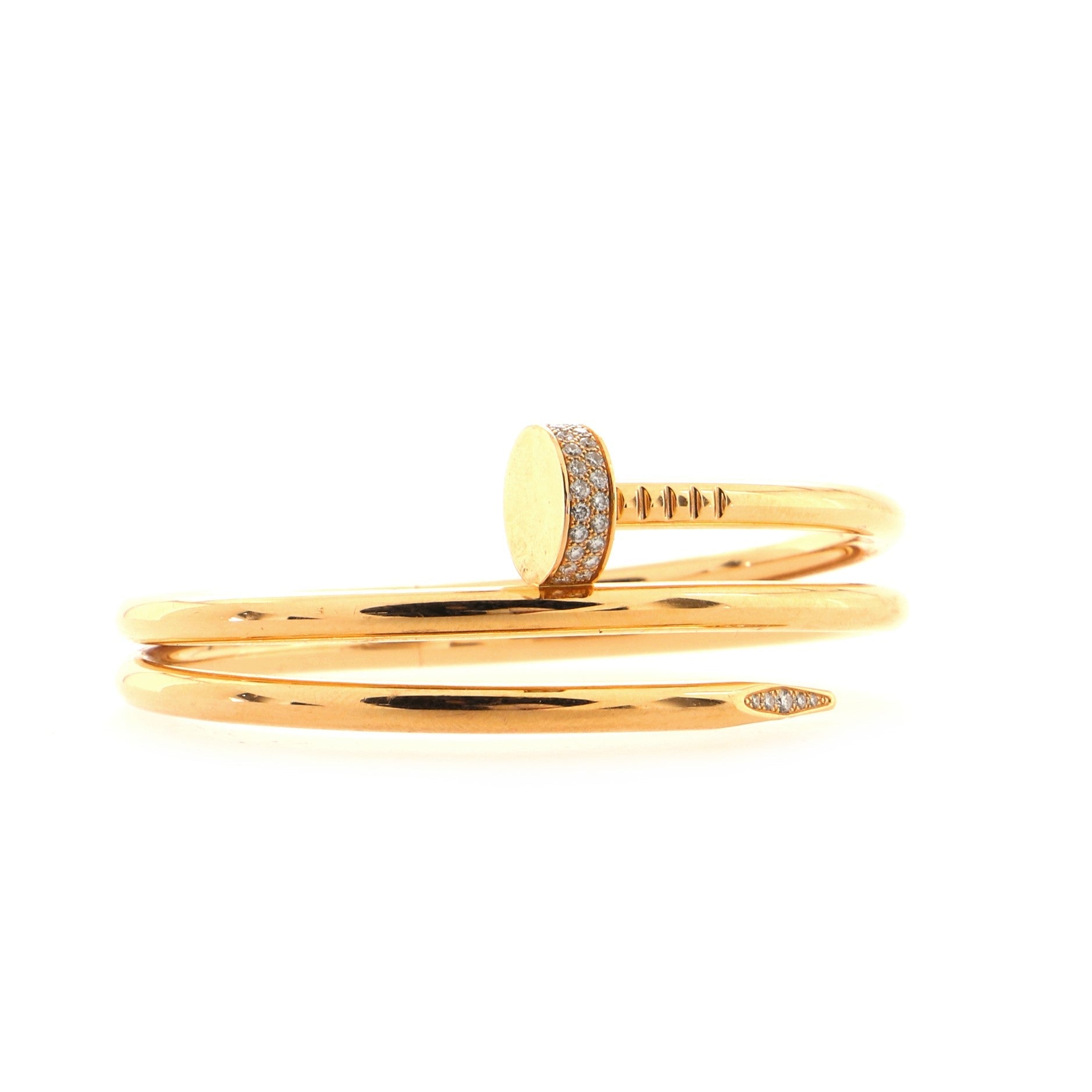 Juste un Clou Double Wrap Bracelet 18K Rose Gold with Diamonds