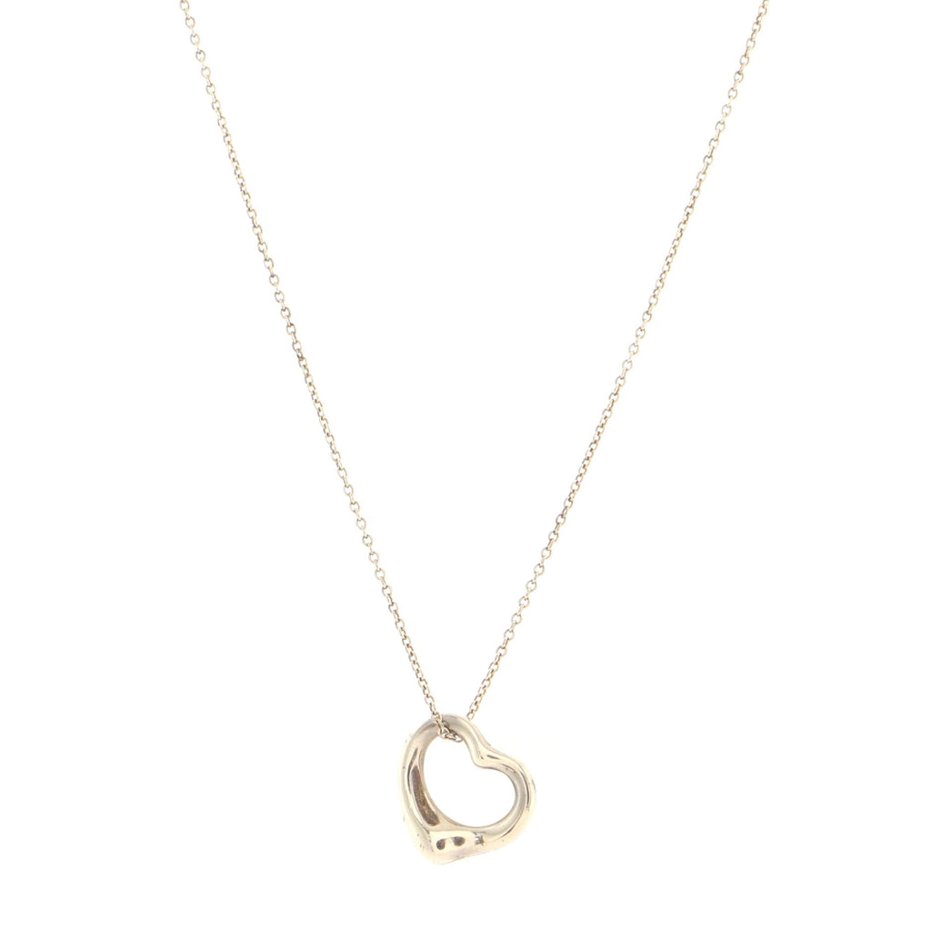 Elsa Peretti Open Heart Pendant Necklace Sterling Silver 16mm