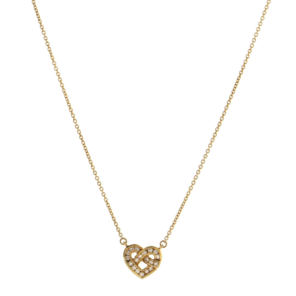 Heart Pendant Necklace 18K Yellow Gold and Diamond