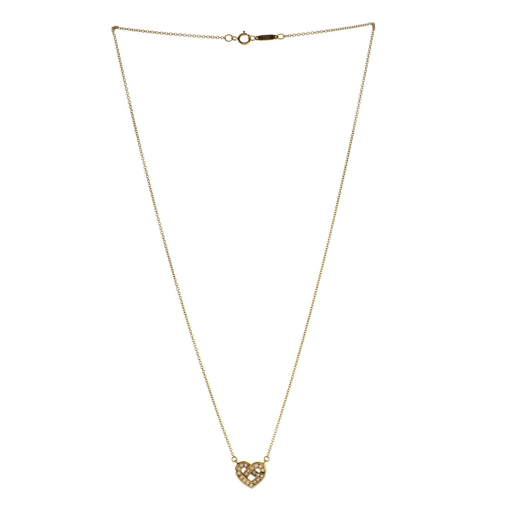 Heart Pendant Necklace 18K Yellow Gold and Diamond