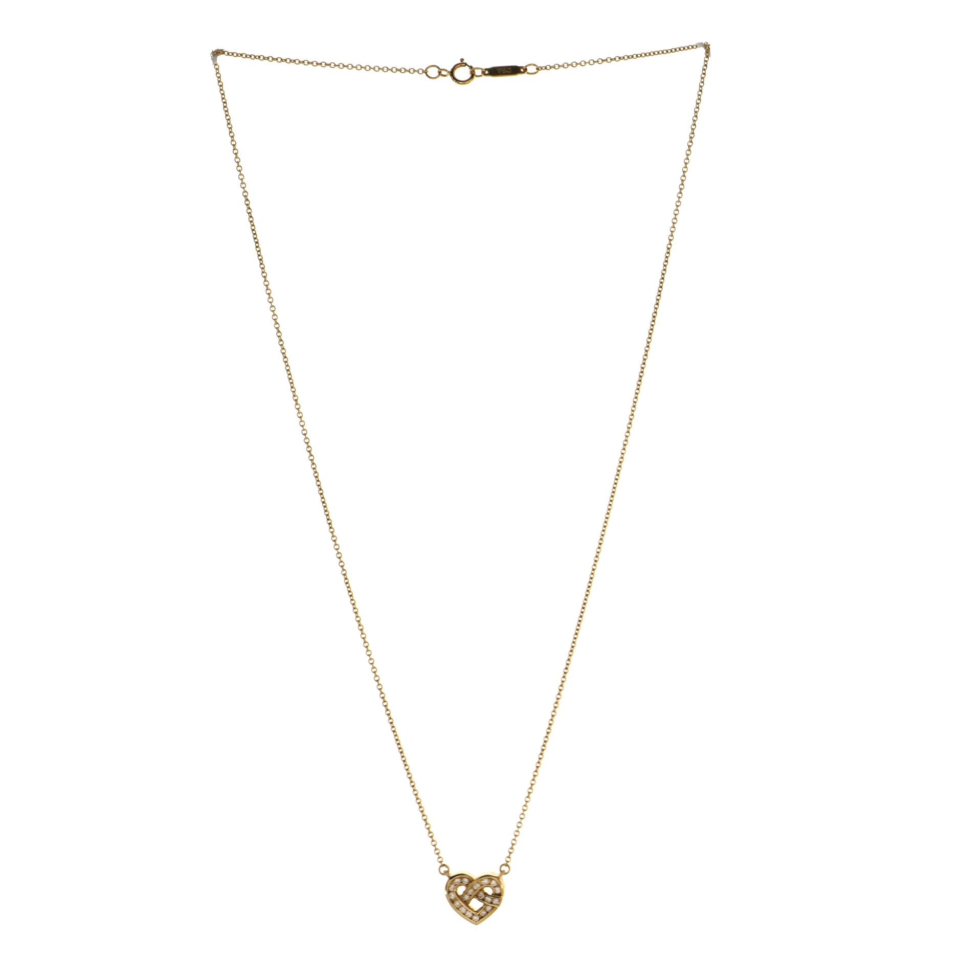 Heart Pendant Necklace 18K Yellow Gold and Diamond