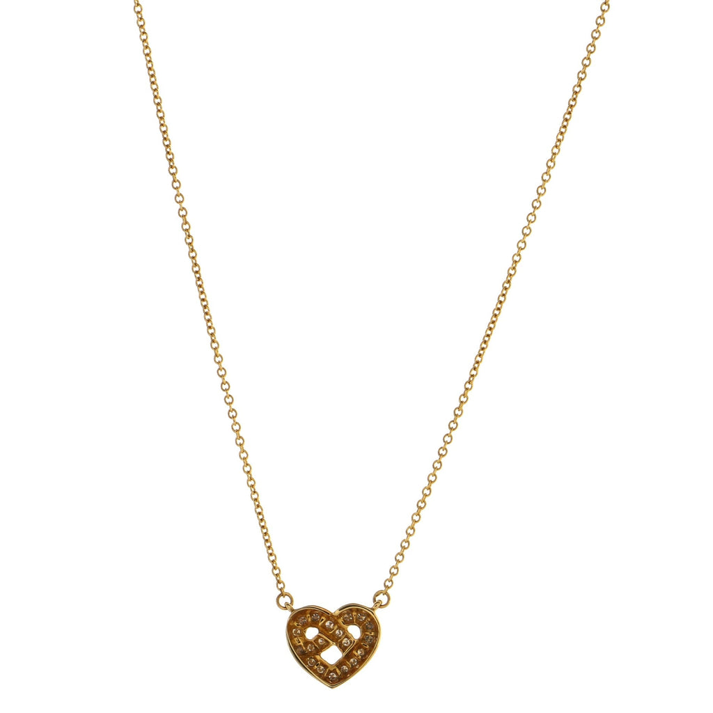 Heart Pendant Necklace 18K Yellow Gold and Diamond