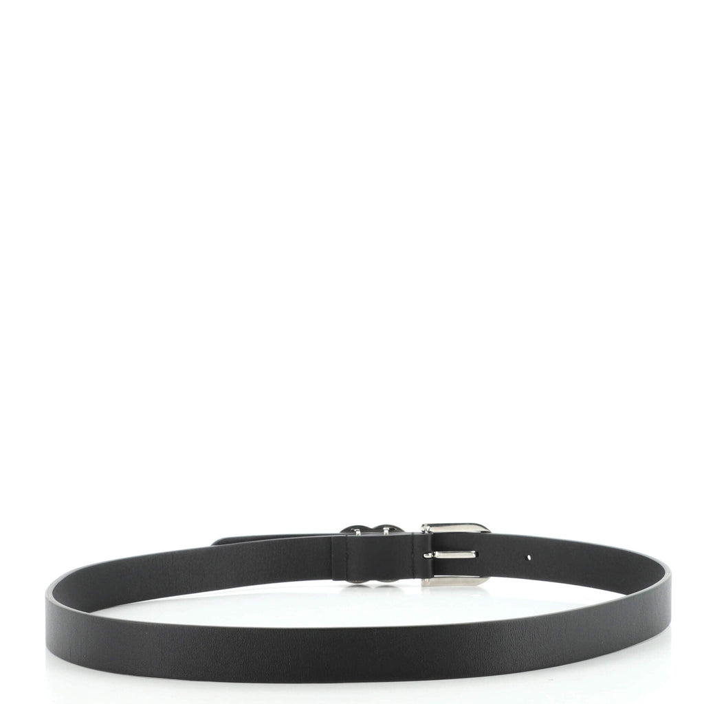 CC Buckle Belt Leather with Crystal Embellished Metal Thin 90