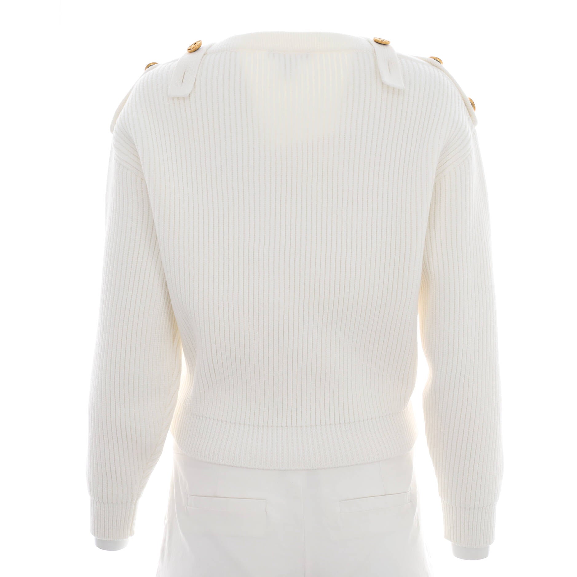Women's Nautical Shoulder Detail Sweater Cotton Blend