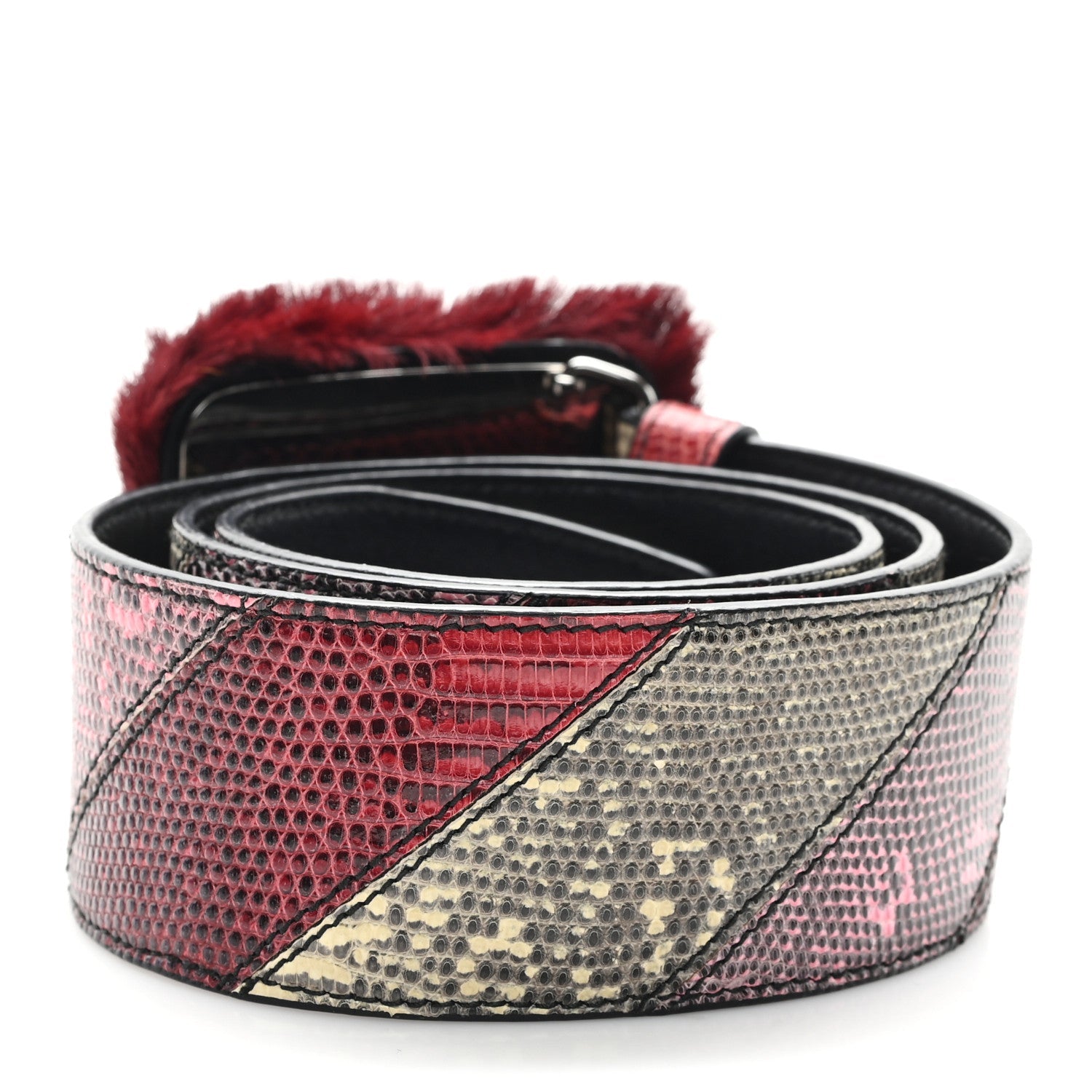 Snakeskin Fur Belt 80 32 Cherry Bego