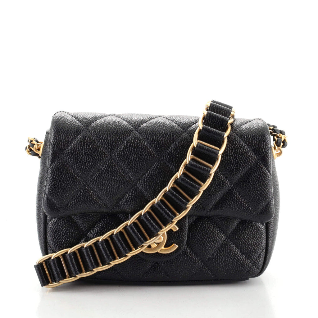 Chain Soul Flap Bag Quilted Caviar Mini