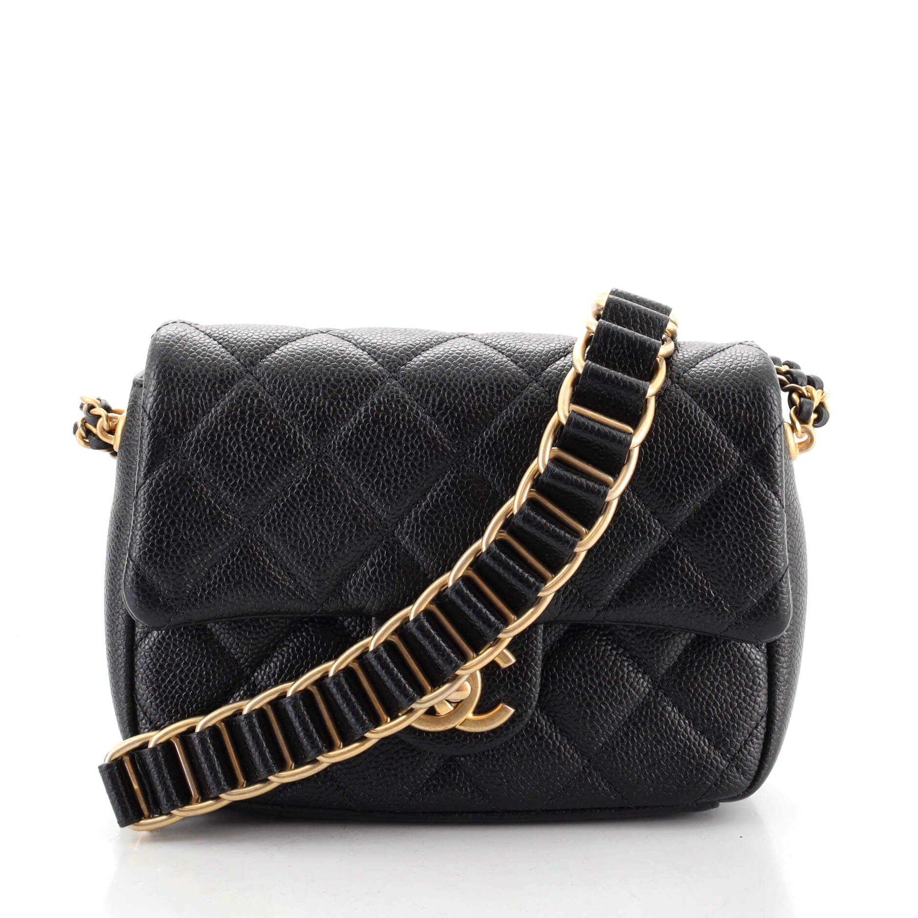 Chain Soul Flap Bag Quilted Caviar Mini