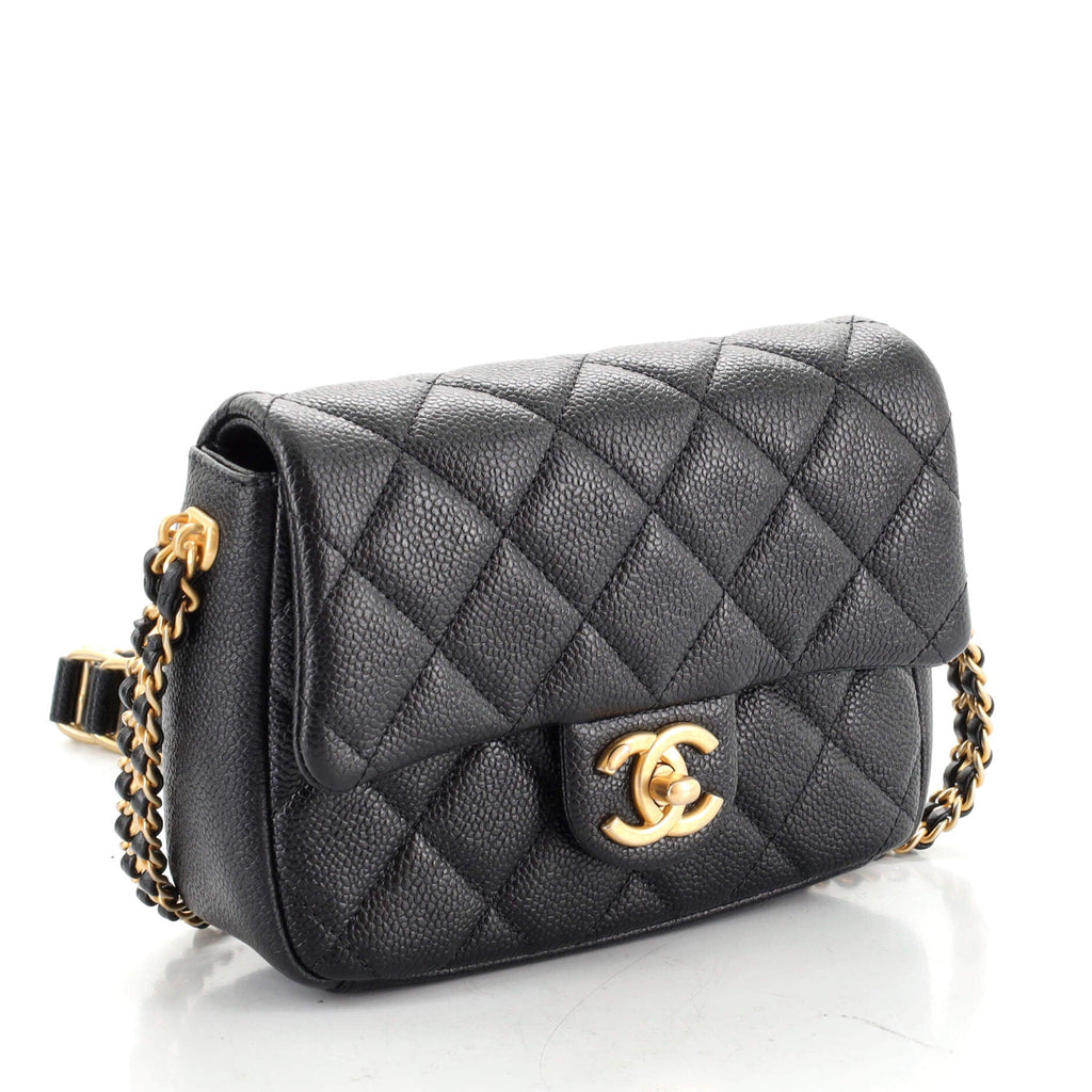 Chain Soul Flap Bag Quilted Caviar Mini