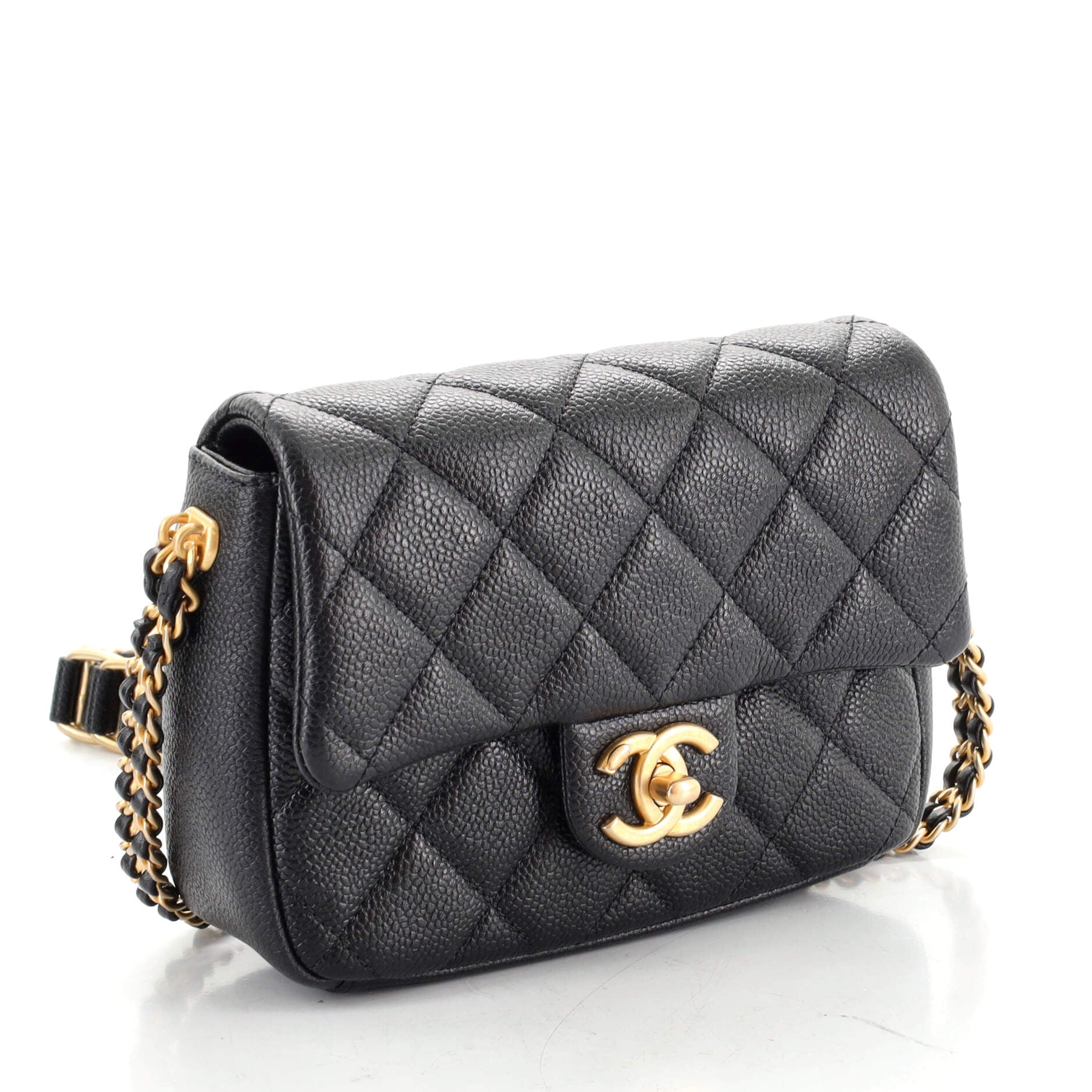 Chain Soul Flap Bag Quilted Caviar Mini