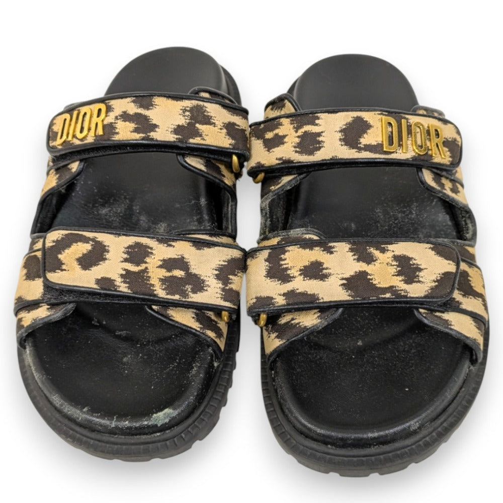 Christian Dior DIORACT Leopard Slide Sandals