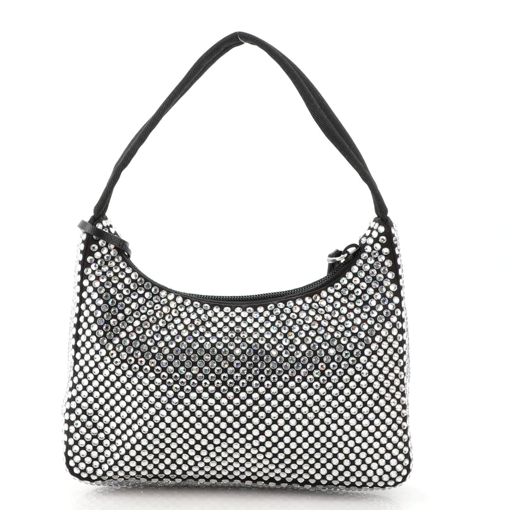 Re-Edition 2000 Hobo Crystal Embellished Satin Mini