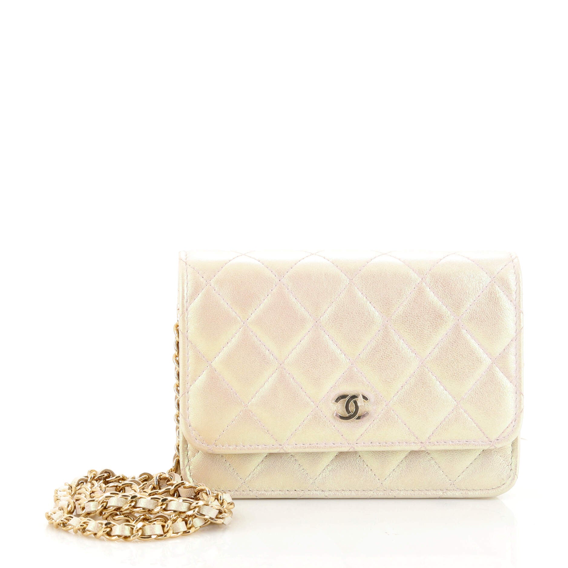 Wallet on Chain Quilted Iridescent Lambskin Mini
