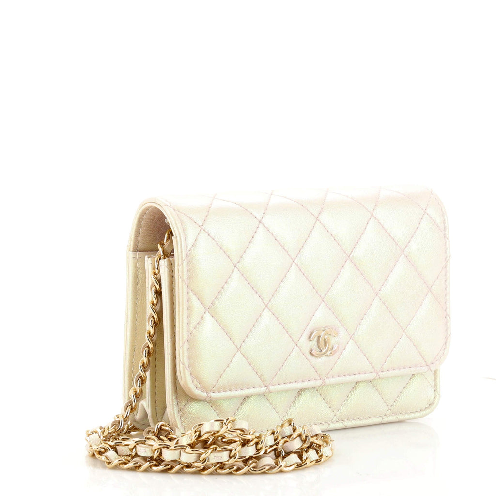 Wallet on Chain Quilted Iridescent Lambskin Mini