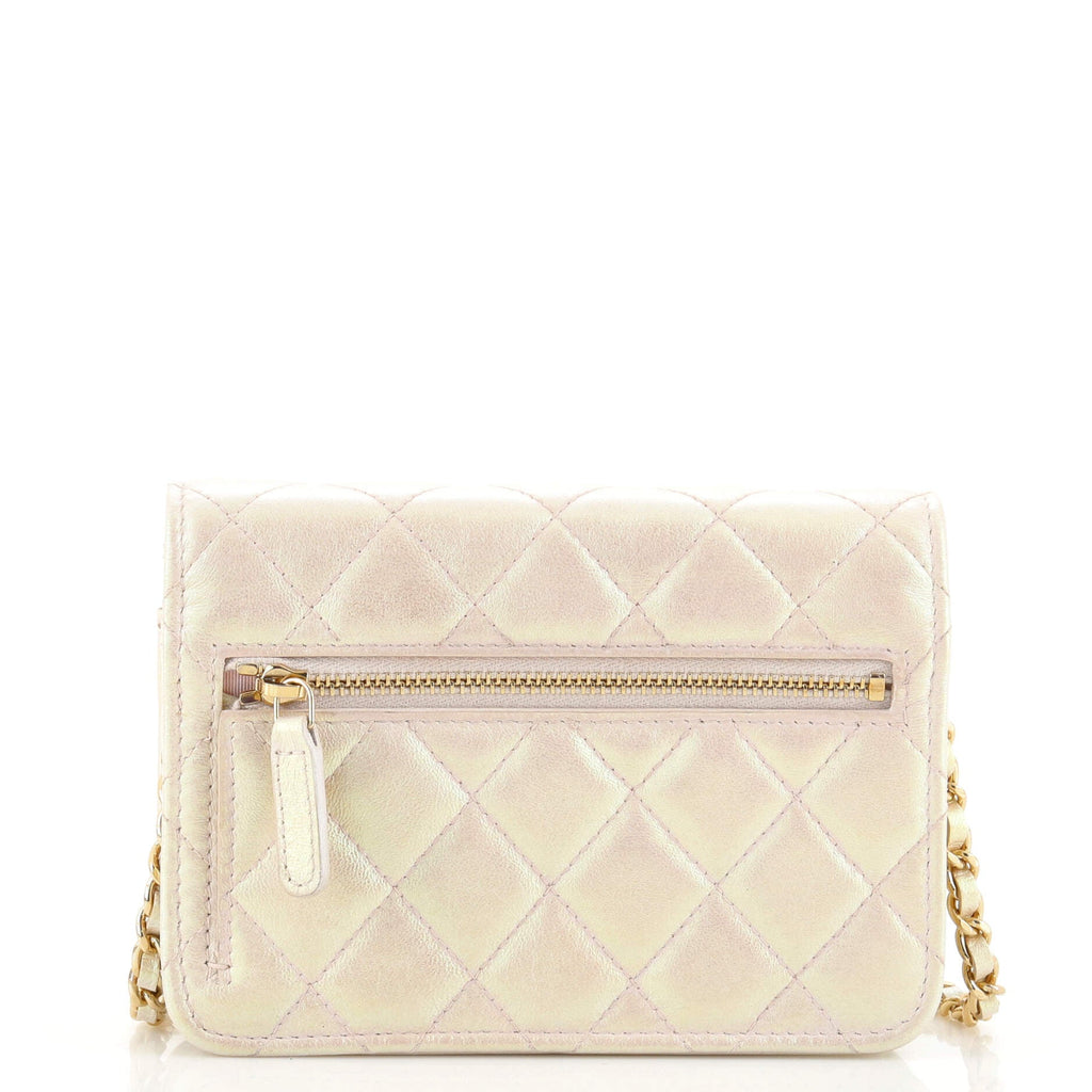 Wallet on Chain Quilted Iridescent Lambskin Mini