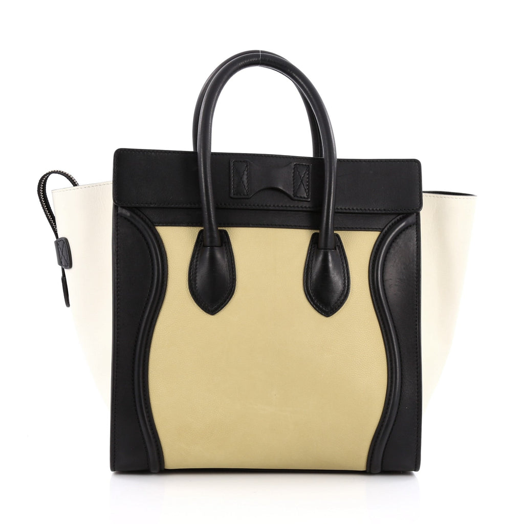 Tricolor Luggage Handbag Leather Mini