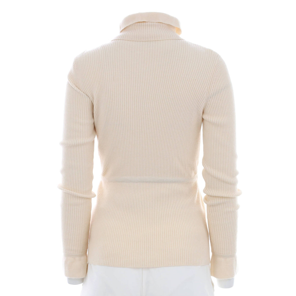 Women's High Neck Drawstring Waist Sweater Wool with Applique