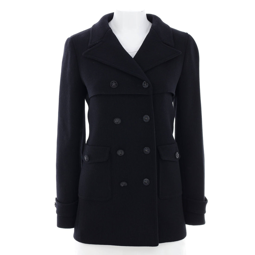 Women's Two Pocket Military Peacoat Wool
