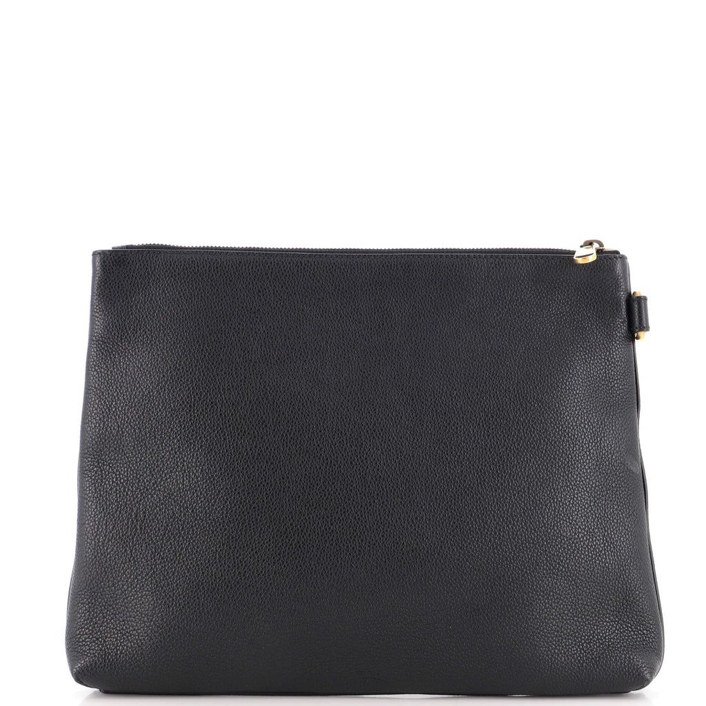 Logo Wristlet Clutch Printed Leather