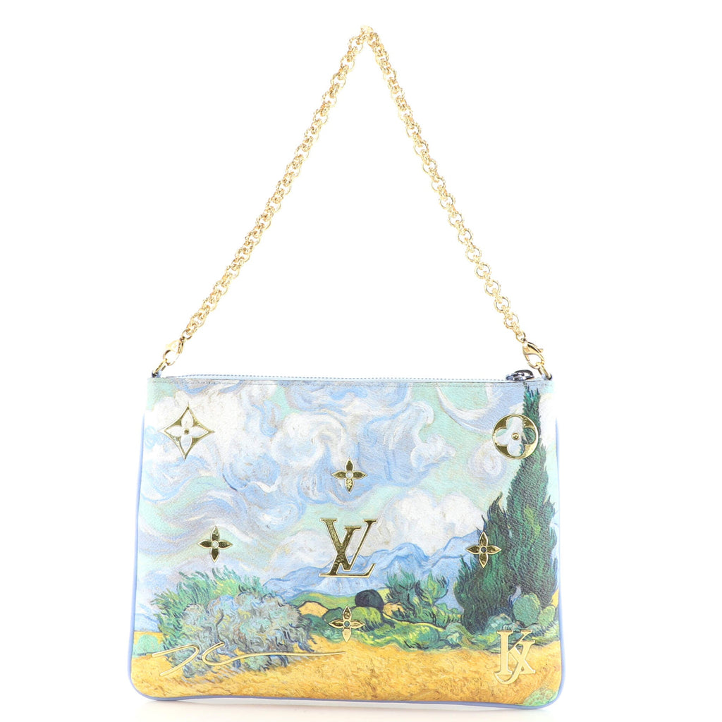 Pochette Clutch Limited Edition Jeff Koons Van Gogh Print Canvas