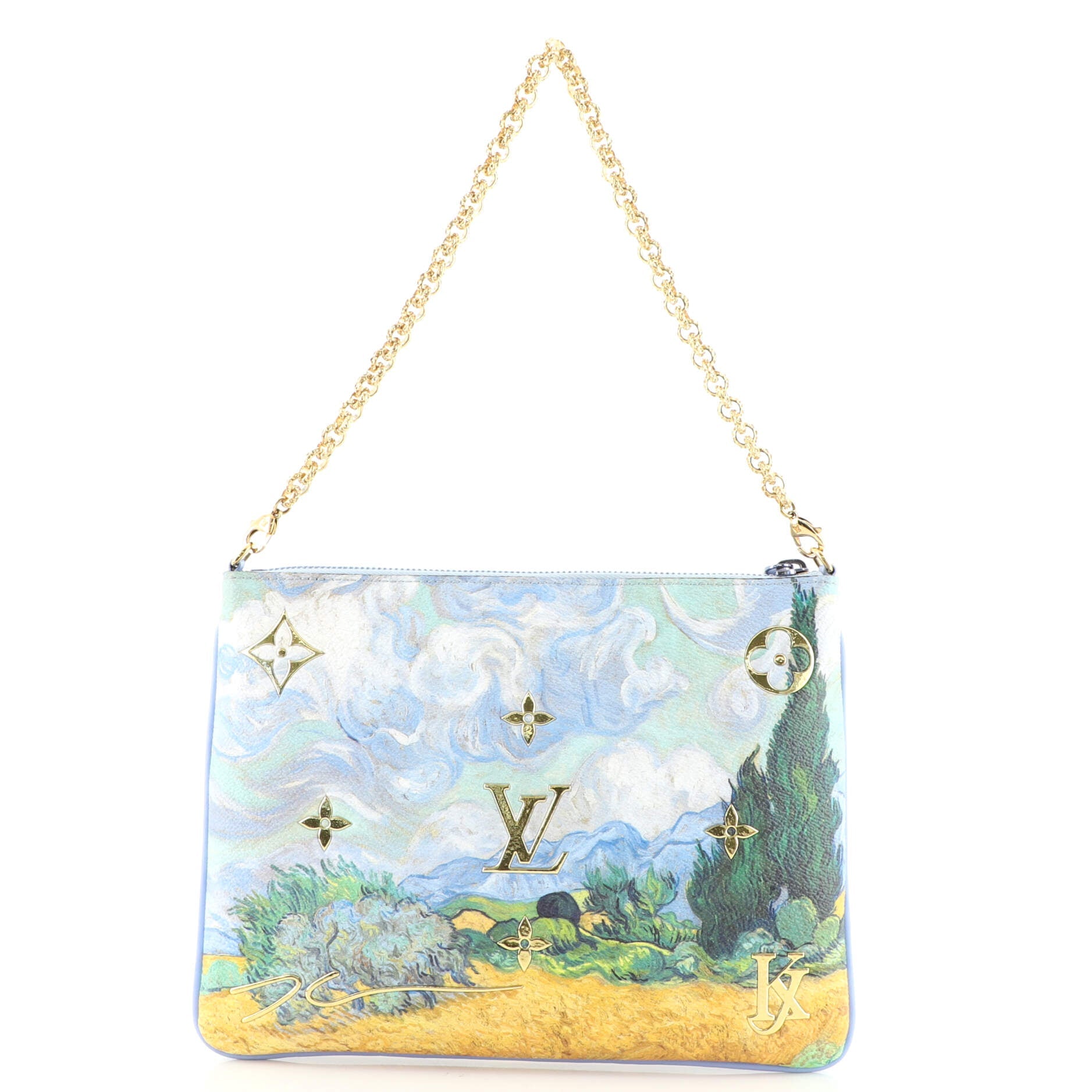 Pochette Clutch Limited Edition Jeff Koons Van Gogh Print Canvas