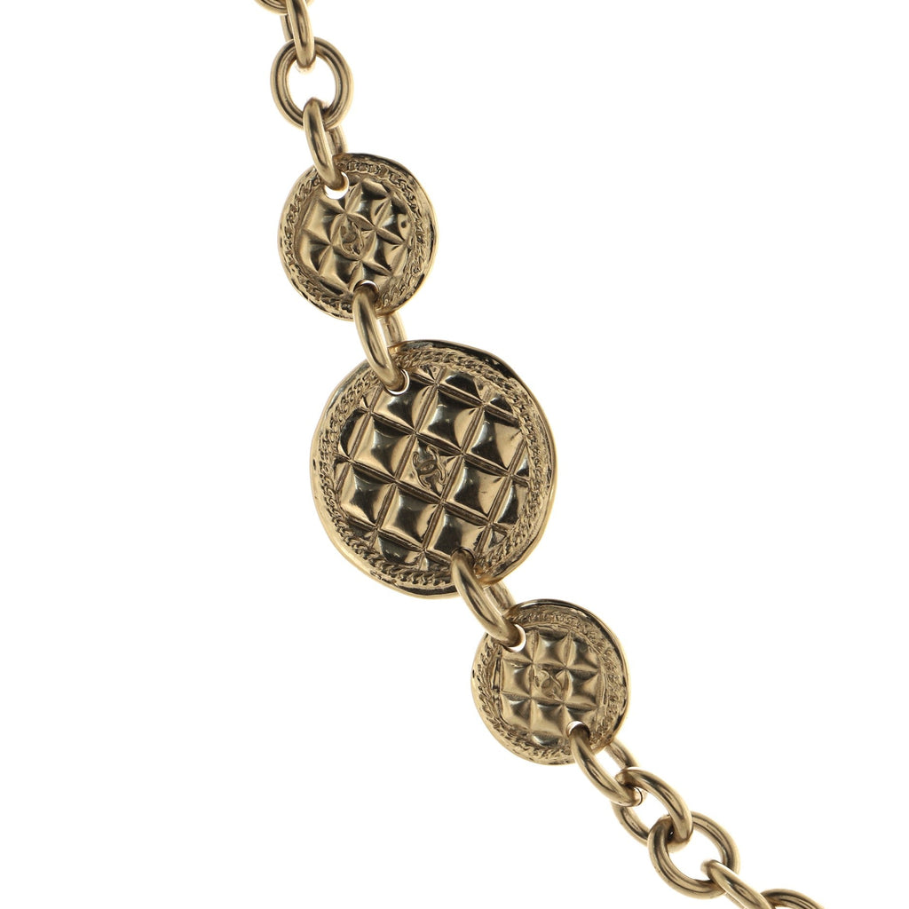 CC Quilted Medallion Chain Belt Metal 0