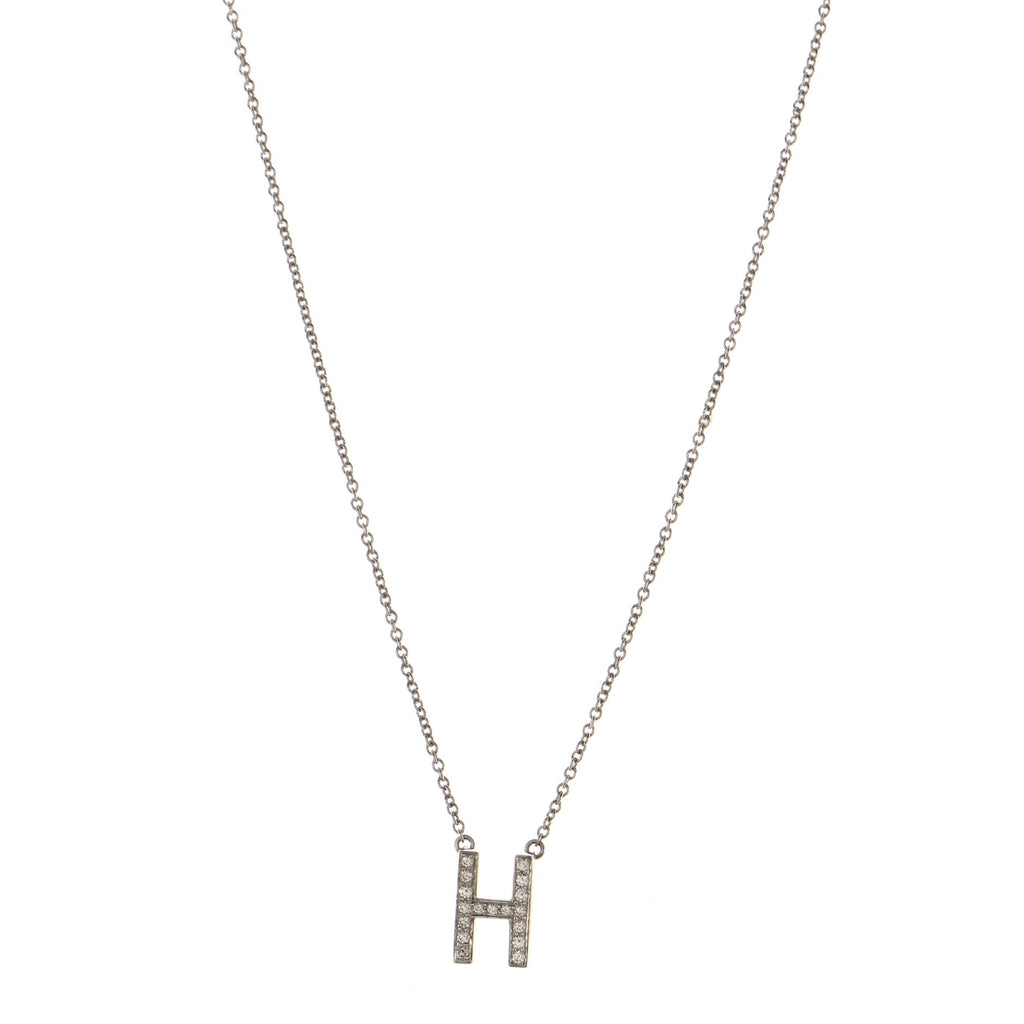 Tiffany Letters Pendant Necklace Platinum and Diamonds Mini